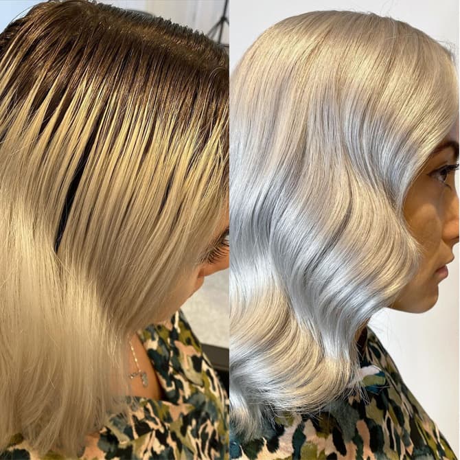 Silver Roots Before Color How to Touch Up Roots on Blonde Hair | Wellastore